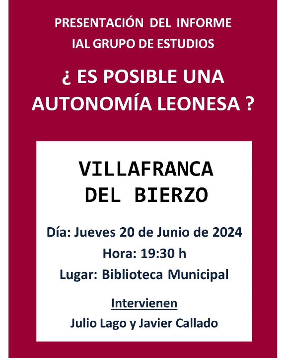 Foto de IAL Grupo de Estudios presenta el informe «¿Es posible una autonomía leonesa?»